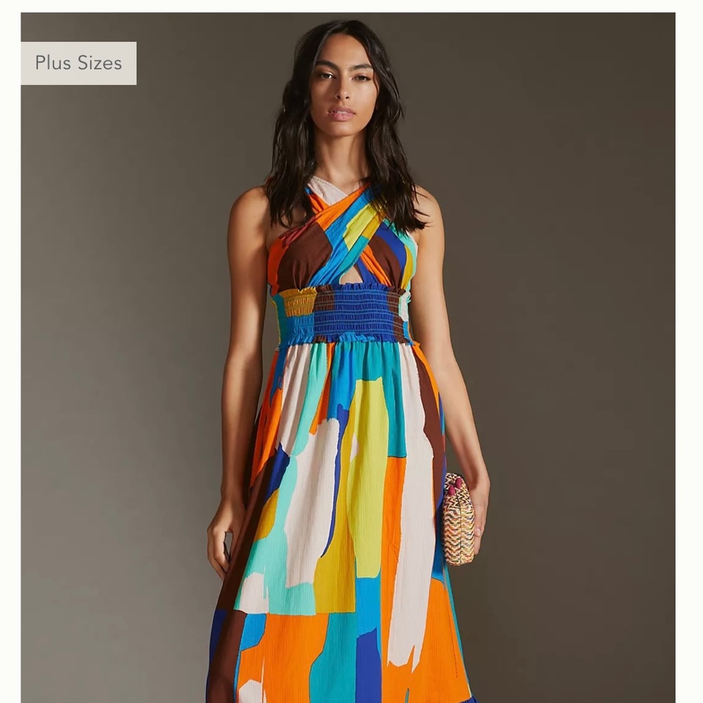 NWT Plenty by Tracy Reese Printed Halter Maxi Dress